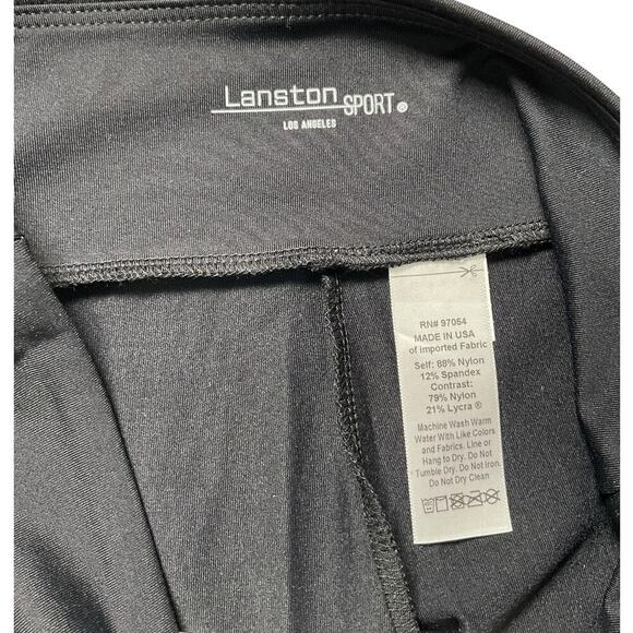 Lanston Sport Black & White Size Medium Leggings Active Medium Rise Drawstring - Picture 8 of 8